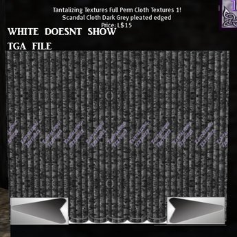 Second Life Marketplace - Scandal Cloth Dark Grey pleated edged